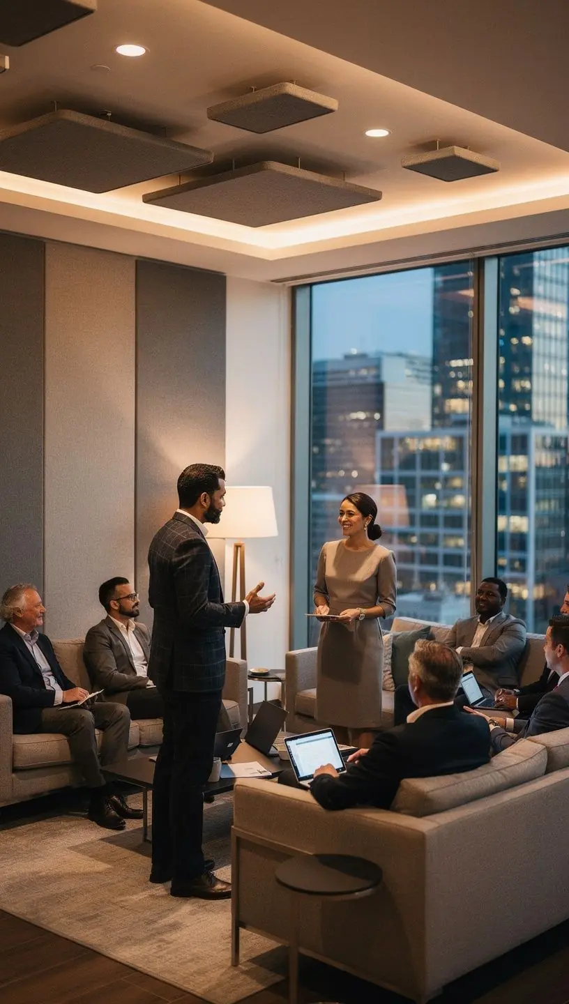 Zaaranżowane miejsce pracy z zielonymi roślinami, wspierające kreatywność.